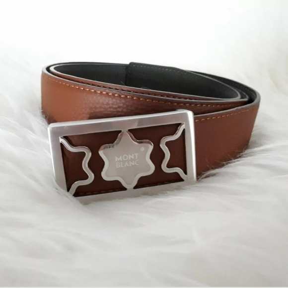 Mont Blanc Other - Mont Blanc Logo Reversible Brown Leather Belt 